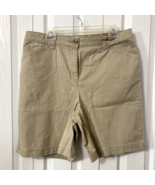 LL Bean Shorts Womens Sz 16 Beige Khaki Classic Fit Pockets Flat Front W... - $19.04 CAD