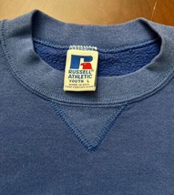 Vintage Russell Athletic Sweatshirt Youth Size Large Blue Crewneck USA Made - £10.50 GBP