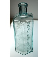 Dr A Gude &amp; Co Aqua Pepto-Mangan Glass Medicine Bottle 6-Sided 1890s - £5.90 GBP