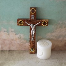 9.5&quot; Handmade Wooden Wall Cross Jesus Catholic Crucifix, Olive Wood Cruc... - £39.07 GBP