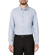 Infinity Mens Shirt Blue Button-Up Stretch Point Collar Textured Lightwe... - $56.12 CAD