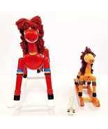 Vintage Wood Rocking Horses 2&quot; Tall, 6&quot; Tall &amp; 9 1/2&quot; Tall Set Of 3 - $15.88