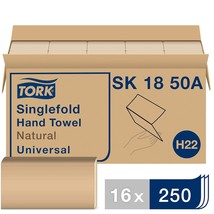 Tork Singlefold Paper Hand Towel Natural H22, Universal, 100% Recycled Fibers, 1 - £58.18 GBP
