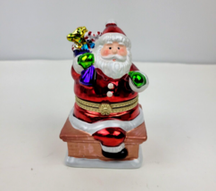 Mr. Christmas Animated Music Box Santa on Chimney w/ Gift Sack Merry Christmas - £15.96 GBP