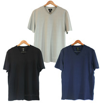 NWT Calvin Klein CK Men Short Sleeve V-Neck Stripes T-Shirt 100% Cotton 3 color - £19.53 GBP