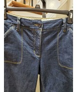 Land&#39;s End Women Denim Blue Cotton Mid Rise Straight Leg Casual Jean Pan... - $38.42 CAD