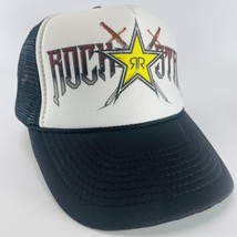Rockstar Energy Drink SNAPBACK MESH TRUCKER CAP HAT White Black Crossed ... - $15.63