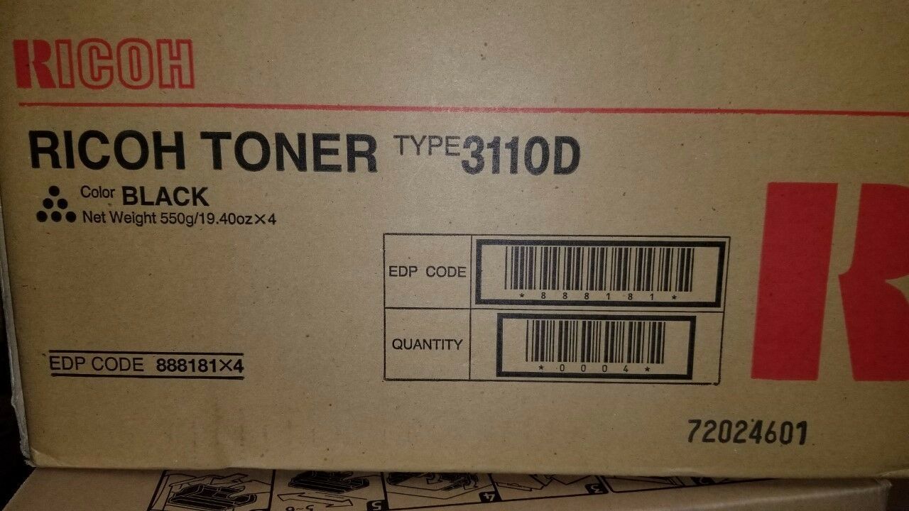 Genuine Ricoh 888181 (Type 3110D) Black Toner Cartridge - $35.00