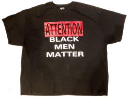 attention black men matter t shirt mens 4xl black logo gildan dry blend ... - $18.69