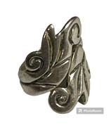 Vintage A. Cazares Sterling Silver Spiral Leaf Ring/ open design size 8.5 - $107.75 CAD