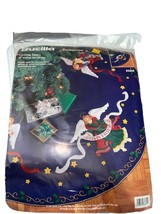 Vintage Bucilla Felt Appliqué Celestial Angels 43” Round Tree Skirt 8366... - £69.57 GBP