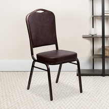 Brown Vinyl Banquet Chair FD-C01-COPPER-BRN-VY-GG - £75.57 GBP