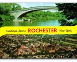 Dual View Banner Greetings From Rochester New York NY UNP Chrome Postcar... - $3.91