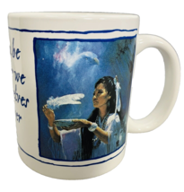 Leanin&#39; Tree Coffee Mug Indian Woman Eagle Wolf  Detha Watson We Can Be Whatever - £20.58 GBP