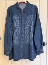 Marina Rinaldi Women's Blue Baldanza Snap Shirt - $103.95