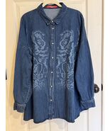 Marina Rinaldi Women's Blue Baldanza Snap Shirt - $103.95