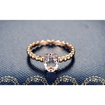 1.25Ct Oval Cut Peach Morganite Women&#39;s Engagement Ring in 14k Rose Gold Finish  - £67.07 GBP