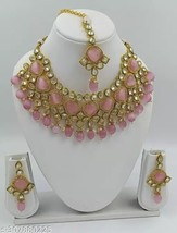 Gold Plated Colorful Kundan Party Ramdan Arabic Wedding Jewelry Set Bridal mn - $18.49