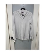 JF J. Ferrar White Black Dot Dress Shirt S Slim Fit Stretch Button Up Mens - $15.00