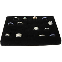 One 18 Slot Ring Display Black Velvet Jewelry Showcase Rings - £20.88 GBP