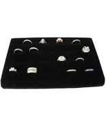 One 18 Slot Ring Display Black Velvet Jewelry Showcase Rings - $25.58