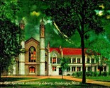 Night View Gore Hall Harvard University Library Cambridge MA 1908 Postcard - $5.89