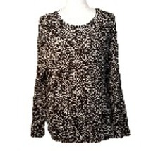 Rafaella Long Sleeve Top Leopard Print Blouse Pullover XL - $17.64