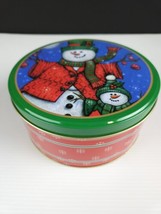 New 2 Snowman and Child Canisters or Trincket,  Can, Cookie Tin 6” Chris... - $9.99