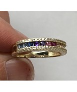 Anna Zuckerman Luxury CZ Lab MultiColor Sapphire Ring Gold 925 Silver Si... - $40.55 CAD