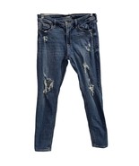 Old Navy Womens Rockstar Super Skinny Jeans Blue Stretch Distressed Mid ... - $282.07 MXN