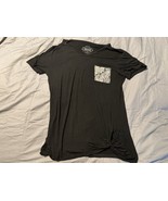 Crazy Train Women’s Black V-Neck T-Shirt XL with Snakeskin Print Pocket - €11,15 EUR