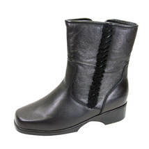 PEERAGE Amelia Women Wide Width Side Zip Fleece Lined Leather Boots - £94.12 GBP