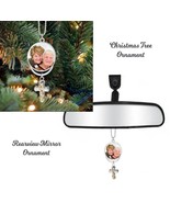 Rose Cross Urn &amp; Photo Medallion Christmas Ornament - $40.96 CAD