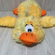 Classic toy Plush duck lying down yellow orange tie dye plastic white bl... - £19.45 GBP