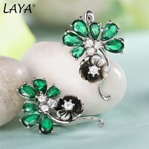 High Quality Colored Zircon Natural Shell Flower Earrings For Women 925 Sterling - £45.65 GBP