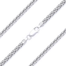 .925 Italy Sterling Silver 1.6mm Wheat / Spiga Link Italian Rope Chain N... - $40.94