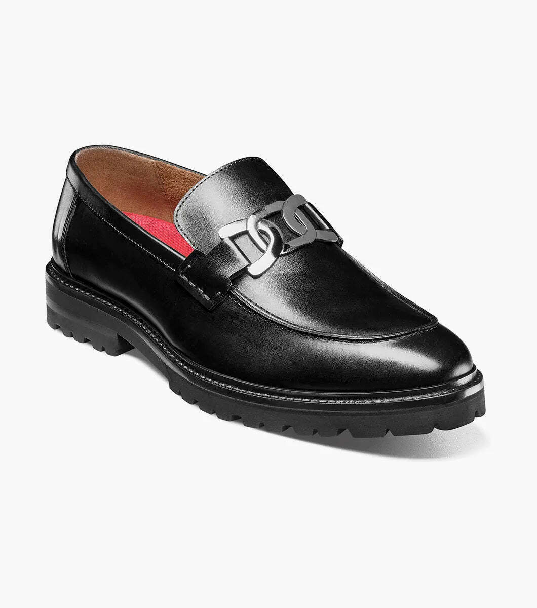Stacy Adams Hale Moc Toe Bit Slip On Walking Shoes Black 25678-001