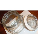 Clear GLASS JAR Clamp Lid 3/4 qt 24 oz STORAGE Flip Top Airtight Gasket ... - £21.31 GBP