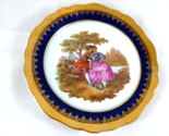 Limoges Veritable Porcelain 6.75” plate Cobalt blue and Gold gilding Rom... - £25.25 GBP