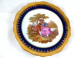 Limoges Veritable Porcelain 6.75” plate Cobalt blue and Gold gilding Rom... - $31.67