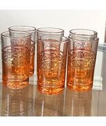 Moroccan orange tea glasses-  Orange  tea cups to serve mint tea - $44.57