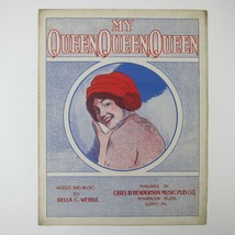 Sheet Music My Queen Queen Queen Della C. Weible The Big Red Moon Antiqu... - $49.99