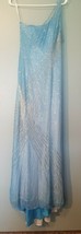 Tiffany Designs - Pacific Blue One Shoulder Ball Gown Dress Size 4 - $125.78