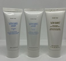 Mary Kay Satin Hands And Body Travel Size Lotion Cleansing Gel, Hand Cream .84oz - £19.75 GBP