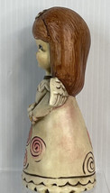 VINTAGE CAFFCO ANGEL FIGURINE SMILING BROWN HAIR GIRL FLOWERS JAPAN 6.25&quot; - £11.80 GBP