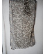 Leopard Print Big Cat Rectangle Scarf Sheer Browns / Cream / Black - $18.39