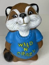 1980s Hallmark Shirt Tales Rick Raccoon  Plastic 6&quot; Toy Wild &amp; Crazy, Cute &amp; Fun - £3.92 GBP