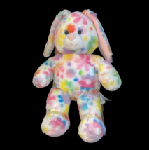 Build a Bear Plush Bunny Rabbit Pretty Petals Pink White Flowers Tie Dye 16&quot; - £11.71 GBP