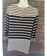 Tommy Hilfiger Striped Blouse Small 3/4 Sleeve Back Zipper Classy Elegan... - £13.45 GBP