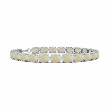 ANGARA Classic Oval Opal Tennis Link Bracelet for Women, Girl in 14K Solid Gold - £1,709.48 GBP